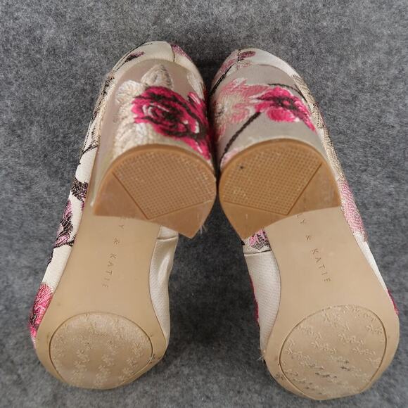 Kelly & Katie Shoes Womens 7 Floral Pump Block Heel Slip On Fashion Event Formal - Picture 12 of 14